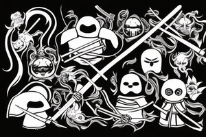 Dark no face samurai with katana tattoo idea