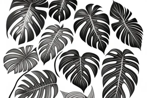 Monstera leaves tattoo idea