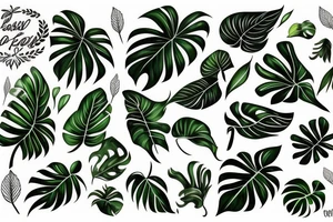Monstera leaves tattoo idea