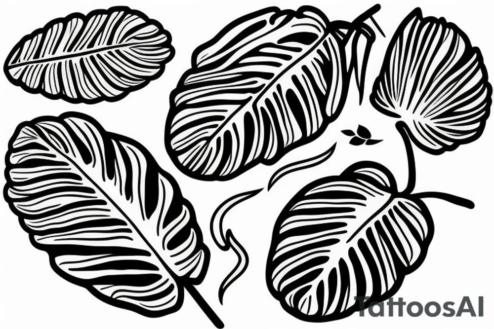 Monstera leaves tattoo idea