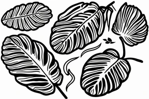 Monstera leaves tattoo idea