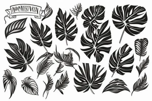 Monstera leaves tattoo idea