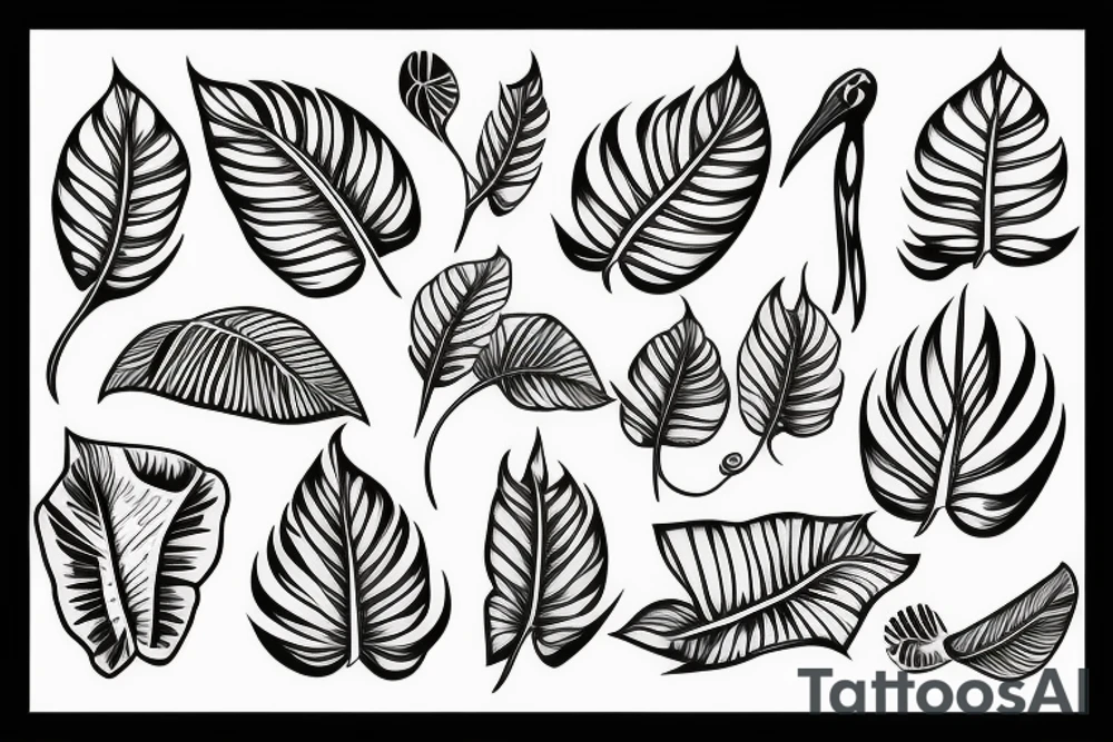 Monstera leaves tattoo idea