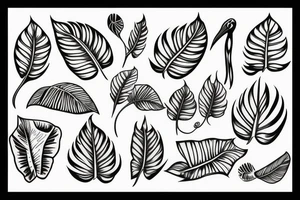 Monstera leaves tattoo idea