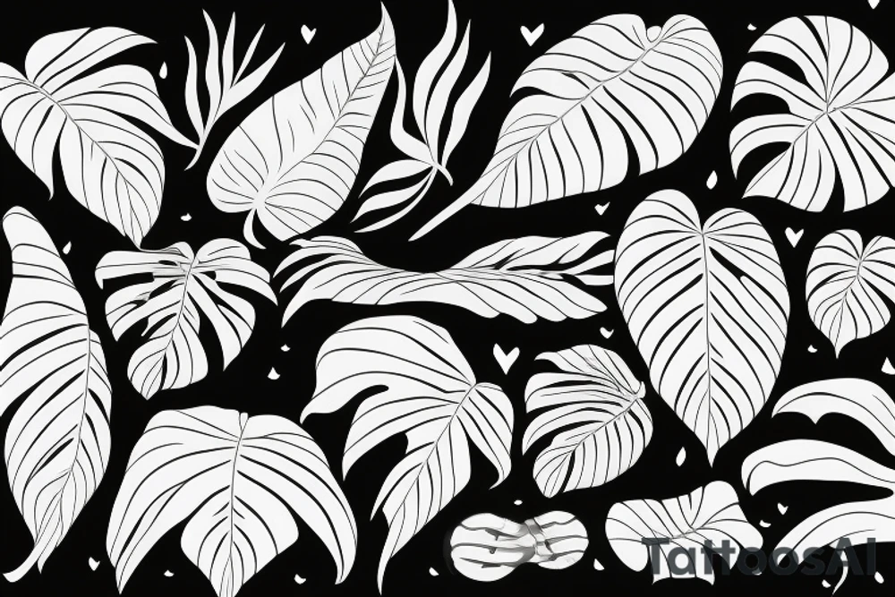 Monstera leaves tattoo idea