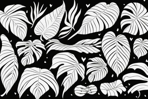Monstera leaves tattoo idea