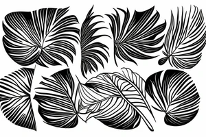 Monstera leaves tattoo idea