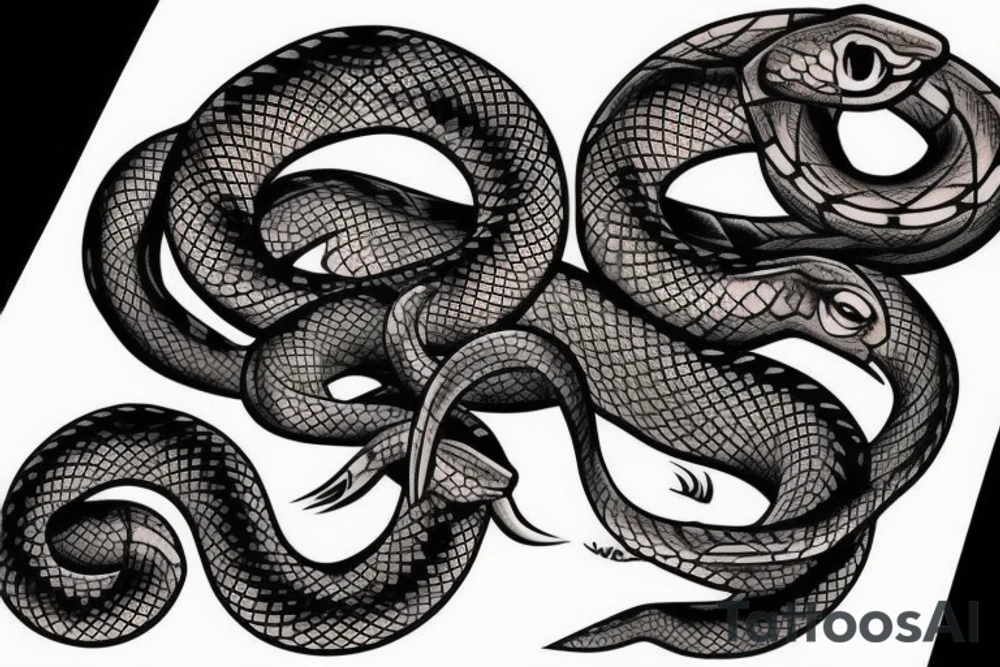 A snake rounding a bleeding knife tattoo idea