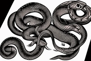A snake rounding a bleeding knife tattoo idea