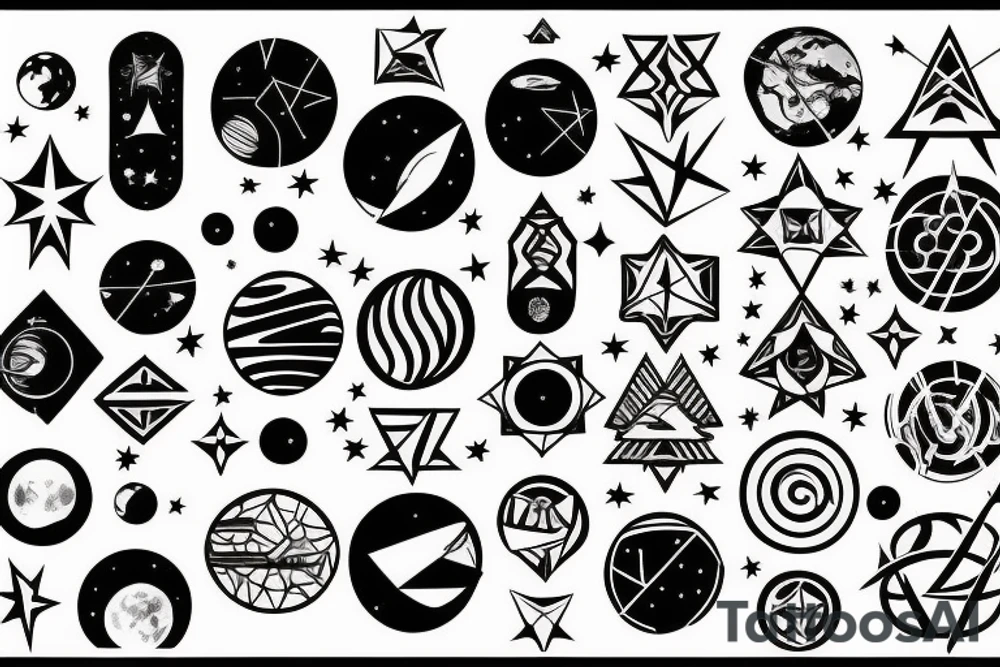 planet earth and the stars are nearby tattoo idea