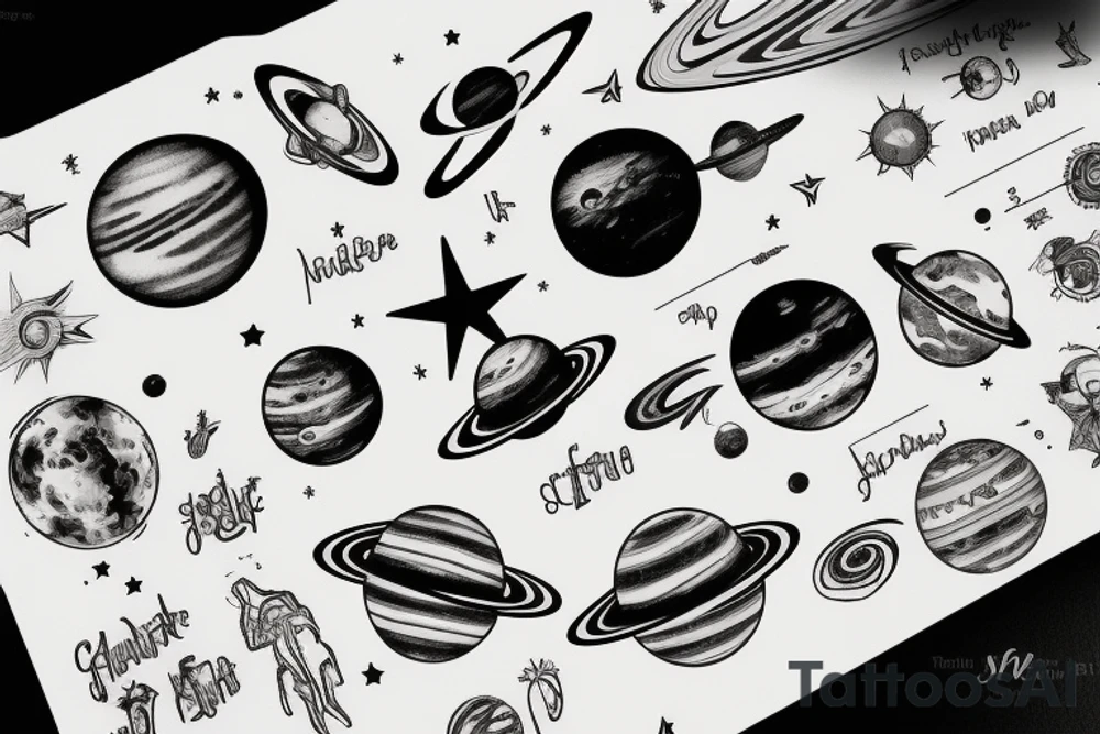 the solar system tattoo idea