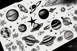 the solar system tattoo idea