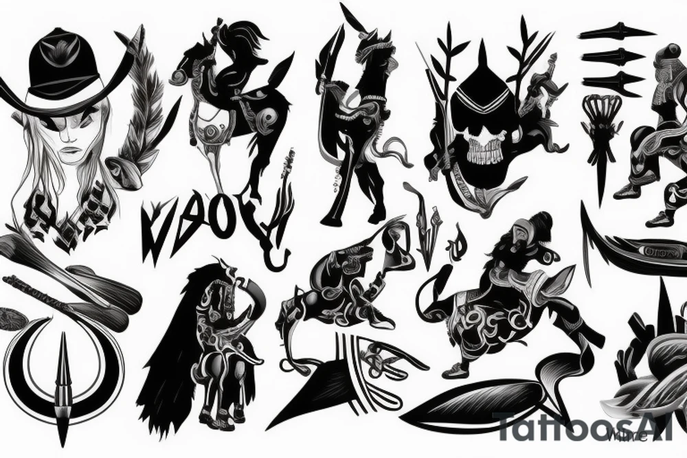 Black with a warrior stands alone ready to fight tattoo idea Black with a warrior stands alone ready to fight tattoo idea