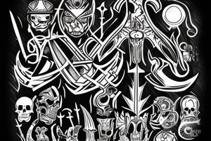 Black with a warrior stands alone ready to fight tattoo idea