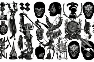 Black with a warrior stands alone ready to fight tattoo idea