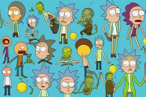 rick and morty in passion fruit space tattoo idea