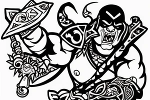 pudge from dota 2 with arcane after take pampage tattoo idea