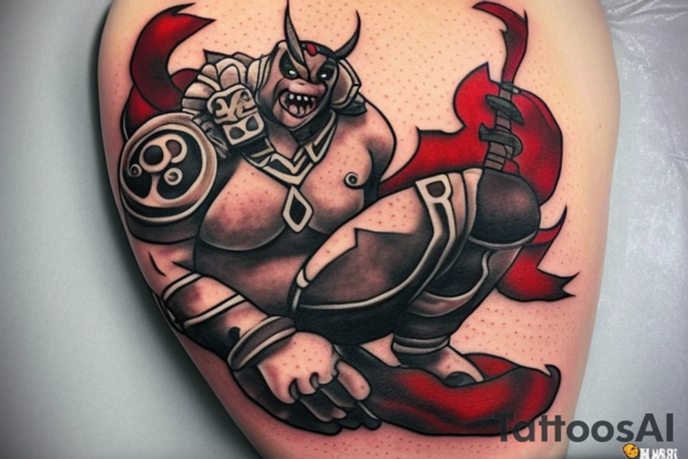 pudge from dota 2 with arcane after take pampage tattoo idea