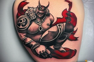 pudge from dota 2 with arcane after take pampage tattoo idea