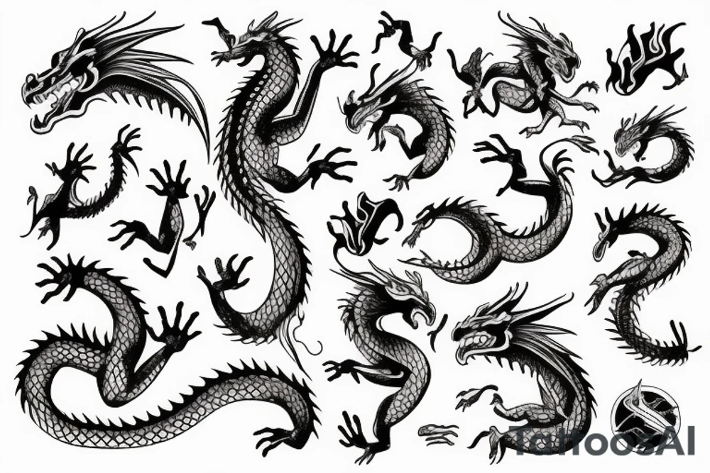 Dragon on the hand tattoo idea