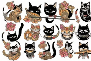 Samurai cat tattoo idea