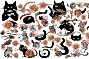 Samurai cat tattoo idea