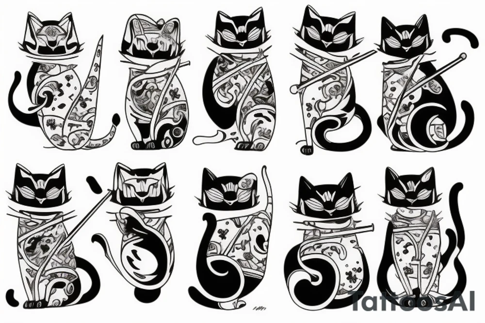 Samurai cat tattoo idea