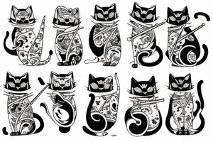 Samurai cat tattoo idea