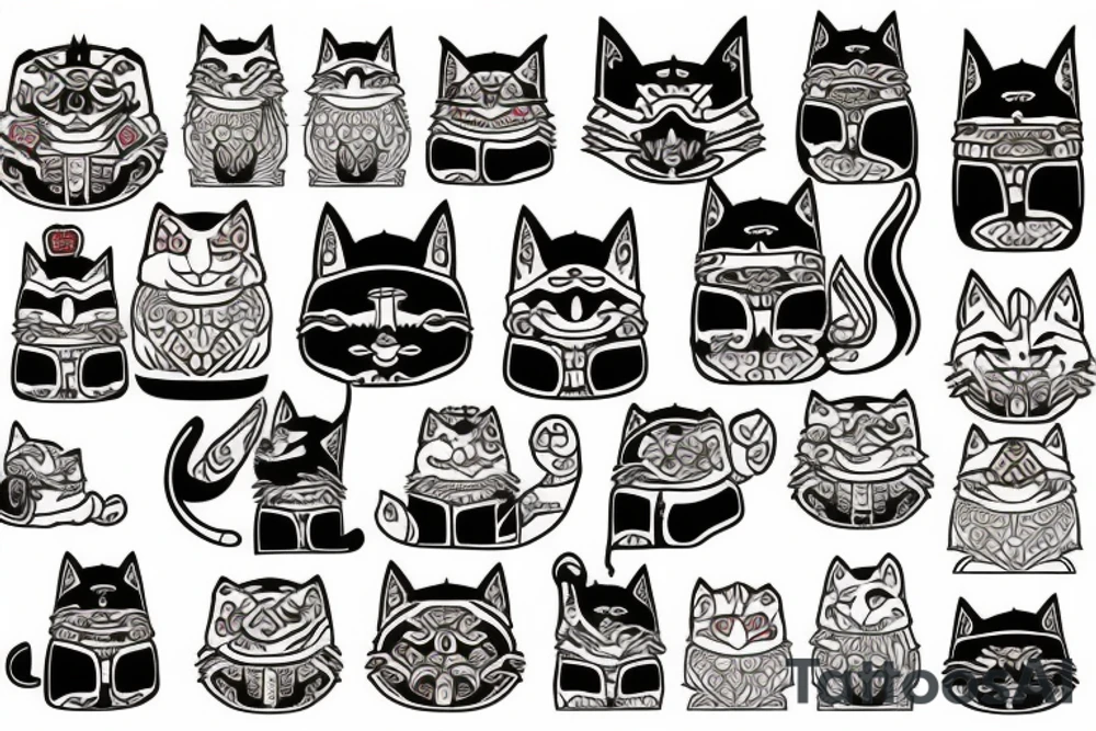 Samurai cat tattoo idea