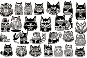 Samurai cat tattoo idea