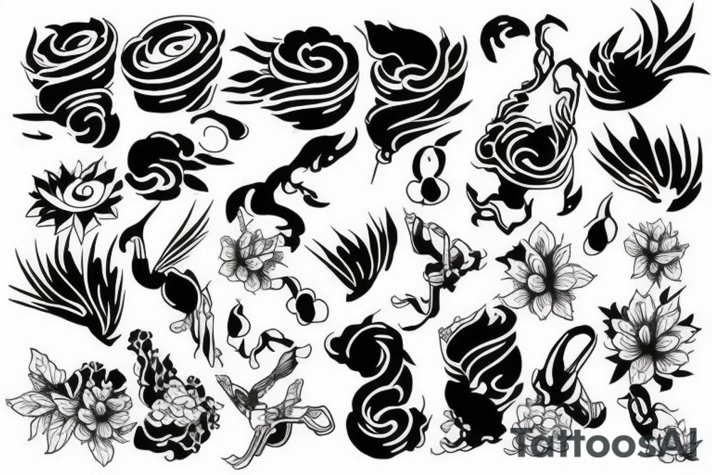 Small, japanese design tattoo idea