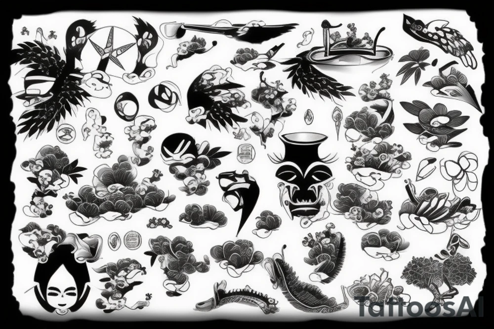 Small, japanese design tattoo idea