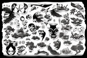 Small, japanese design tattoo idea