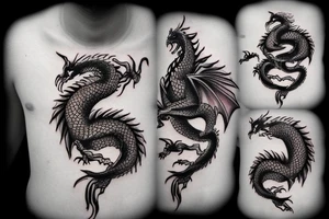 dragon with realistic red eyes tattoo idea