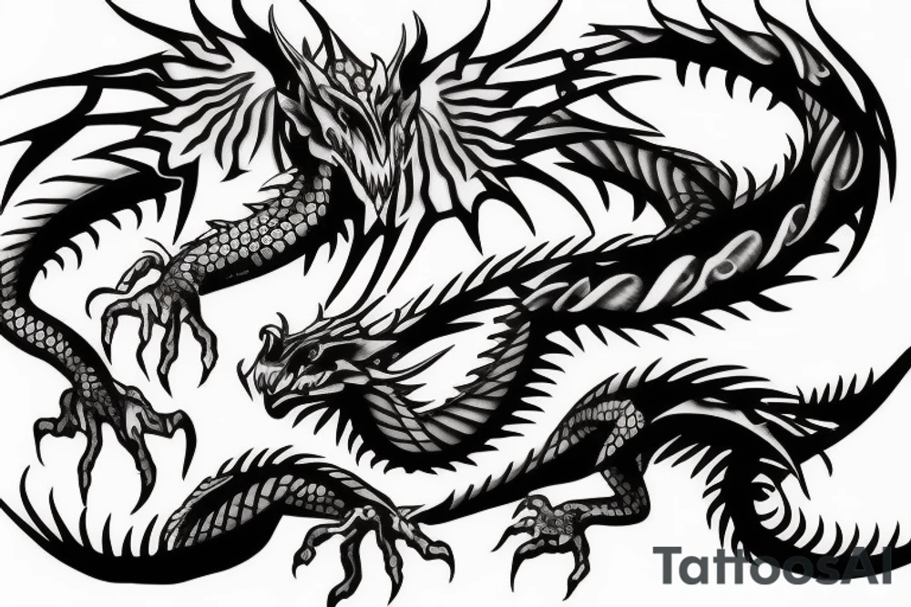 dragon with realistic red eyes tattoo idea