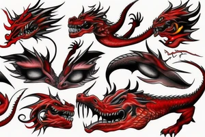 dragon with realistic red eyes tattoo idea