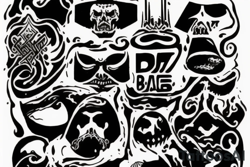 JABBA  black metal logo tattoo idea