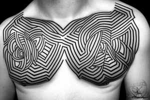 Optical illusions on chest tattoo idea