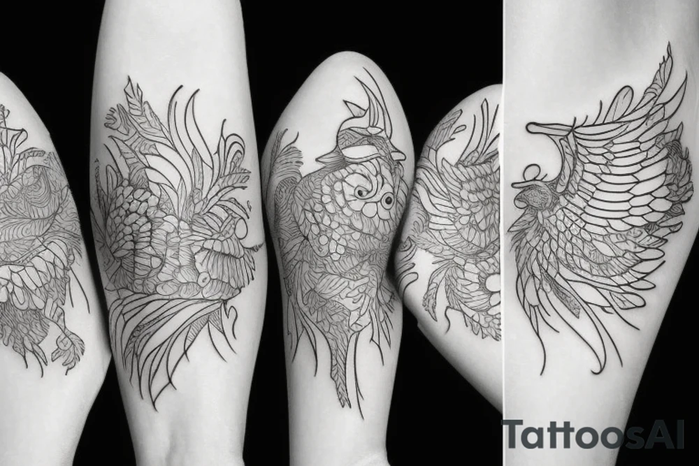 fancy fried chicken tattoo idea