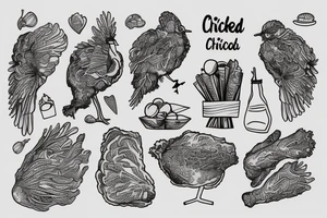 fried chicken in latin tattoo idea