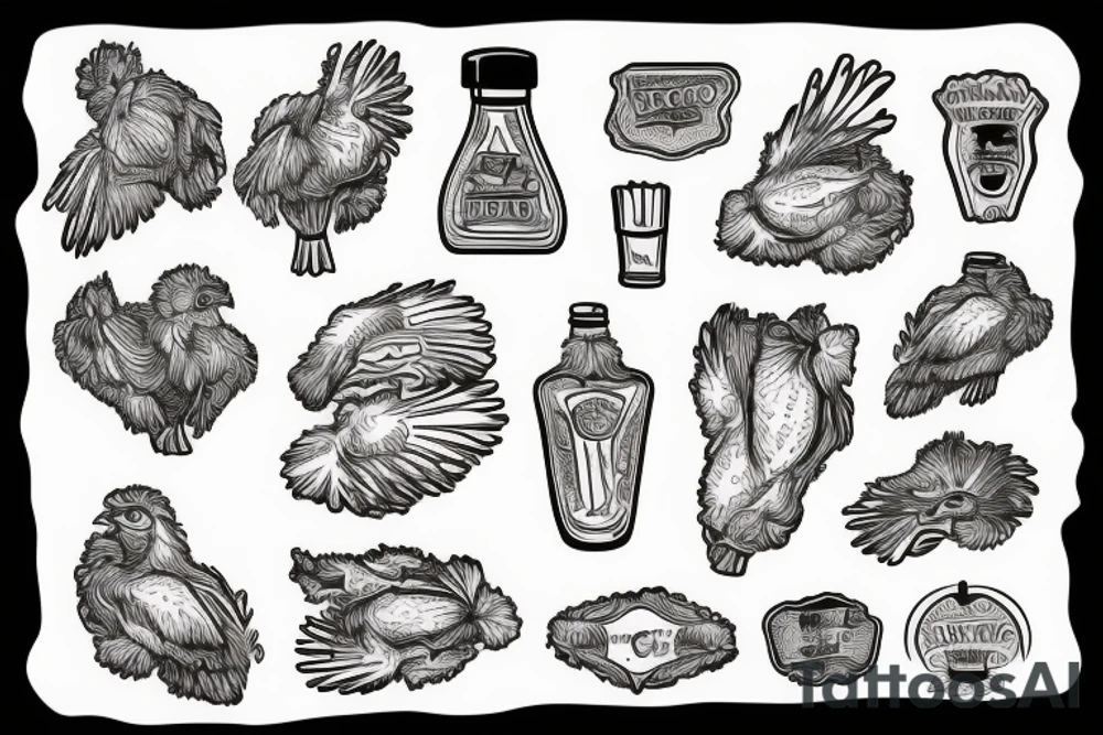 fried chicken in latin tattoo idea