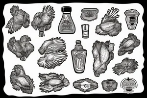 fried chicken in latin tattoo idea