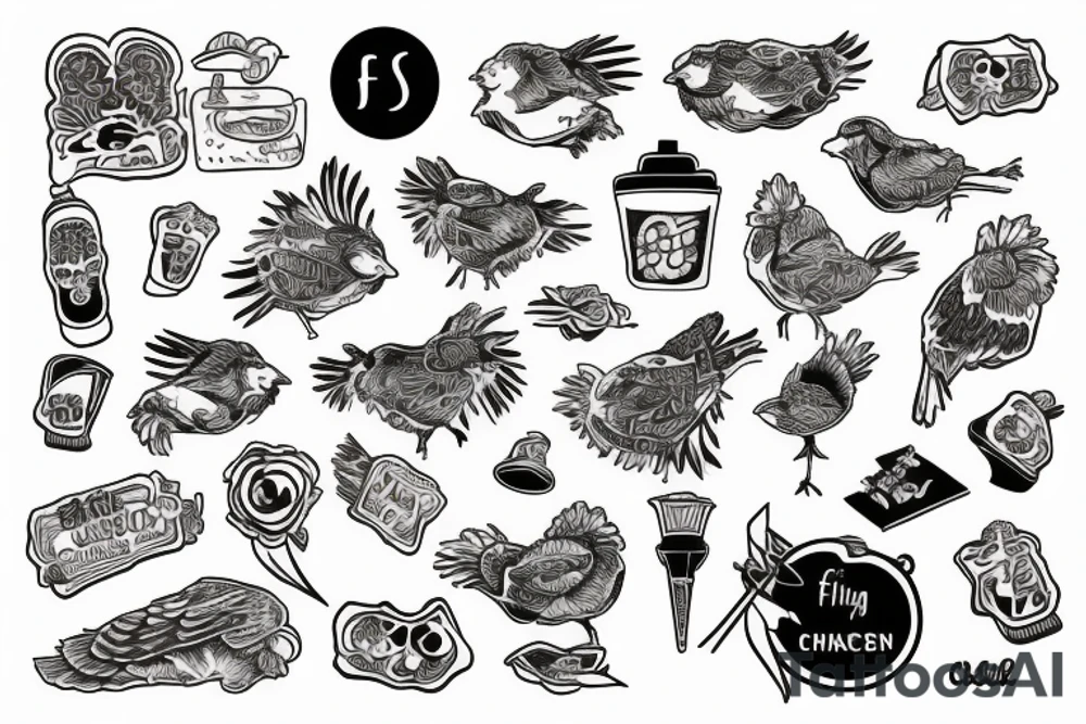 fried chicken in latin tattoo idea