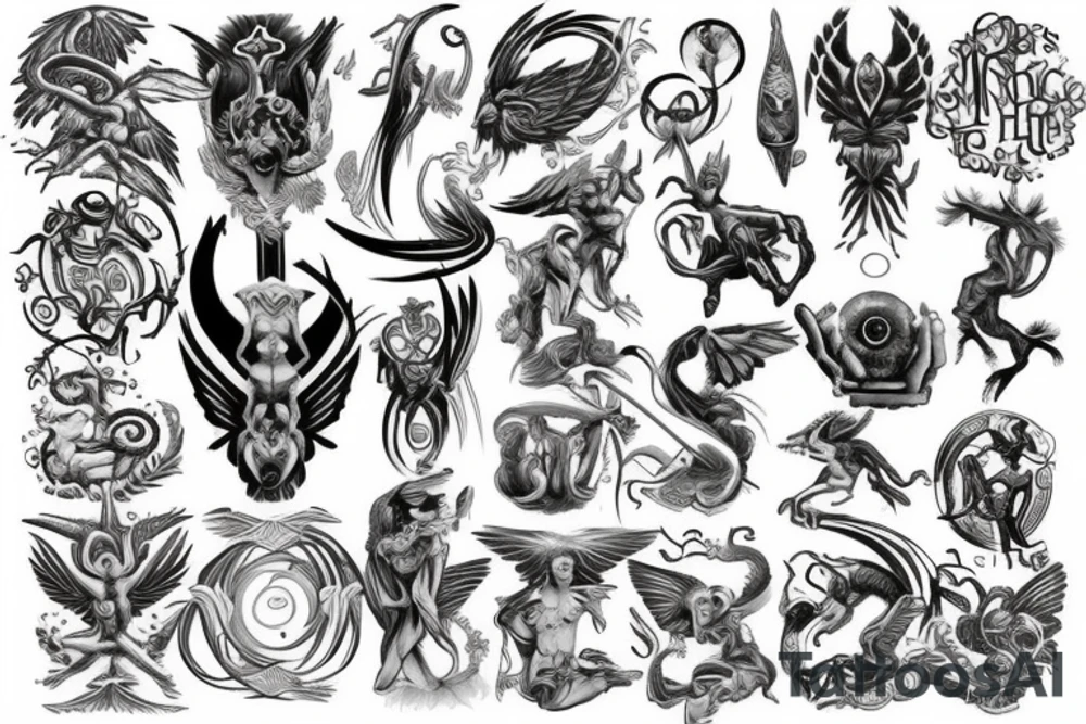 Mythological tattoo featuring rebirth tattoo idea