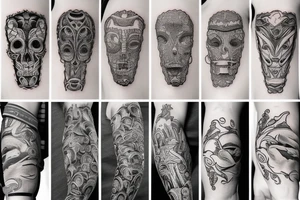 man with guitar tattoo idea
