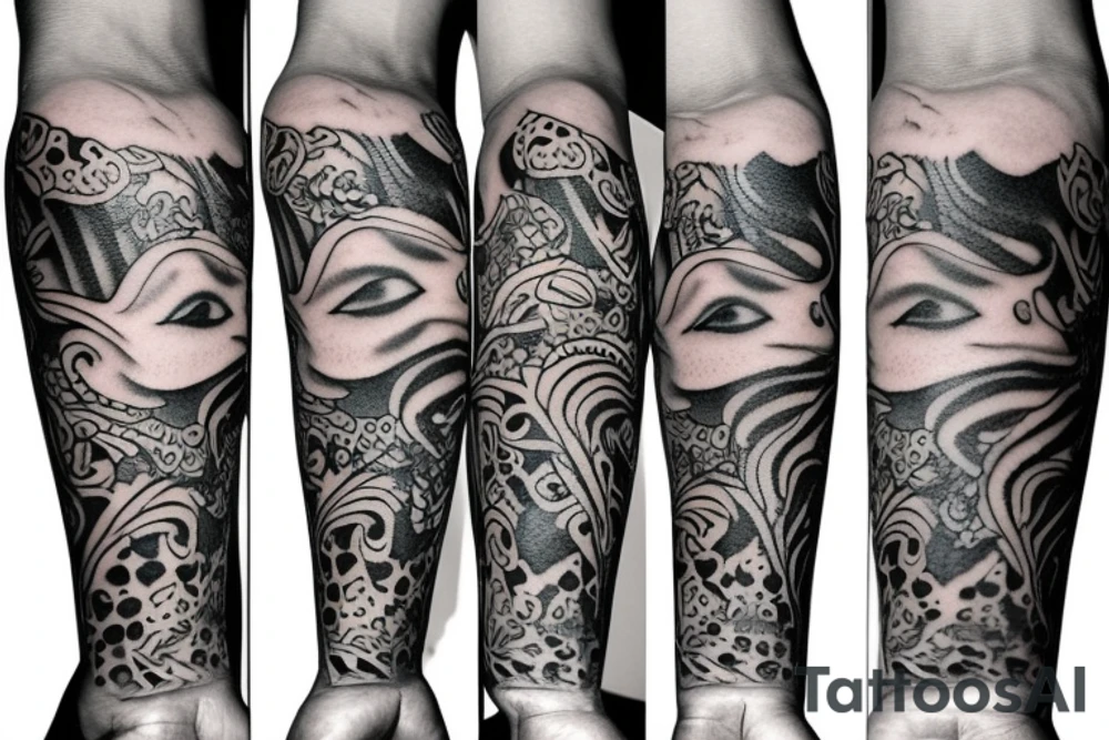 man with guitar tattoo idea