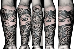 man with guitar tattoo idea