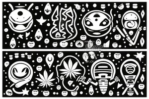 ufo with weed takes a person from the earth tattoo idea
