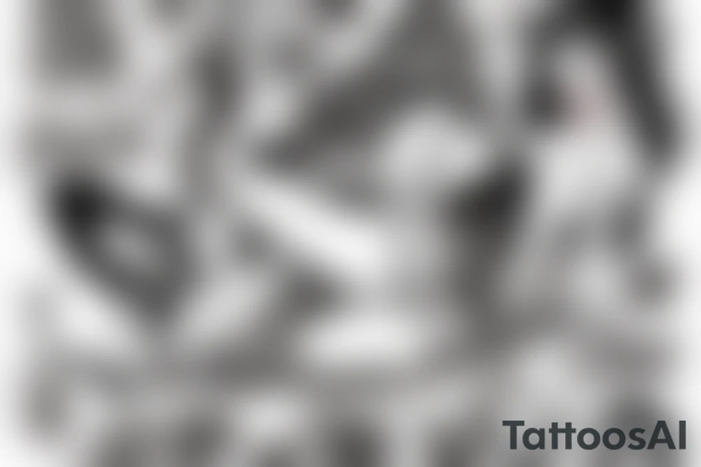 Pin up poster, girl, sharck tattoo idea