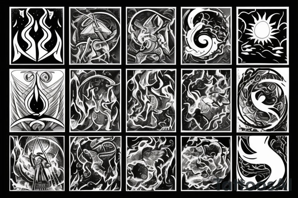 religion and fire tattoo idea